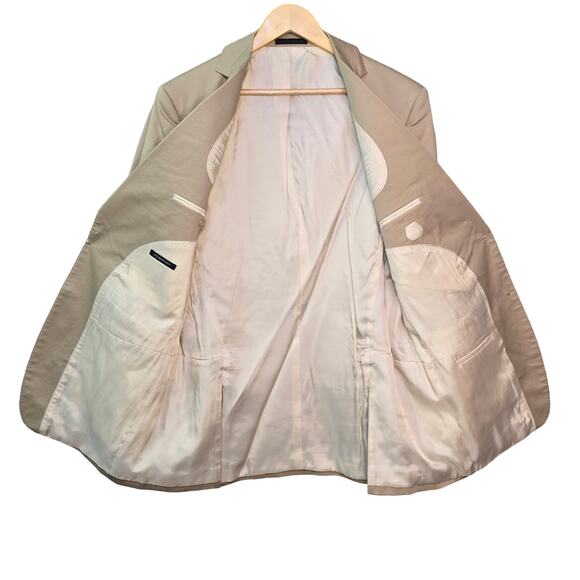 Paul Betenly Blazer Jacket Mens 42L Tan Beige 2 Button Front Preppy Sport Coat - Picture 3 of 16